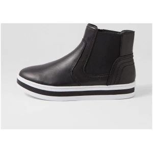 Alfie & Evie Prickle Al Black Leather Black Boots Womens Shoes Casual Ankle Boots