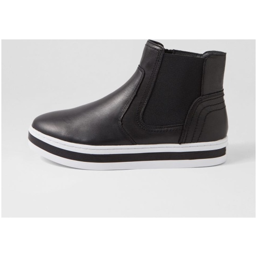 Alfie & Evie Prickle Al Black Leather Black Boots Womens Shoes Casual Ankle Boots