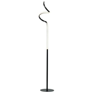 Allison LED Elegant Modern Spiral Floor Lamp Light - Black