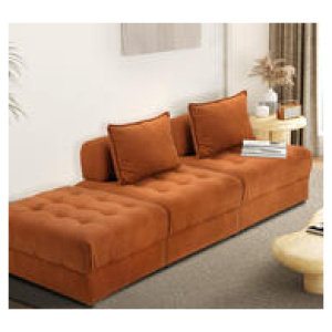 Alma 3 Seater Sofa With Ottoman Brown