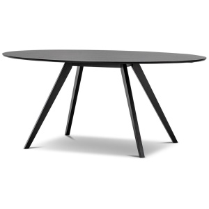 Anders 1.8m Oval Oak Dining Table - Black by Interior Secrets - AfterPay Available