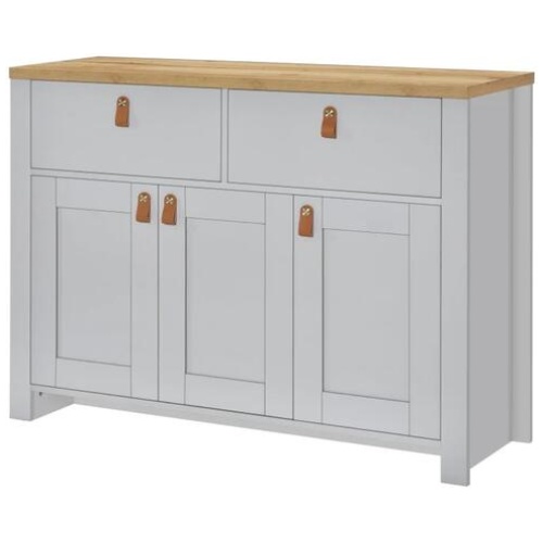 Anera Wooden Storage Cabinet Sideboard Buffet Unit - Oak & Light Grey