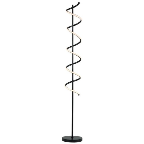 Angelina Modern Curved Spiral LED Floor Reading Lamp Light - Black