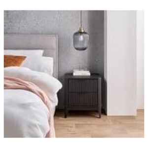 Antonio 2 Drawer Bedside Table Black
