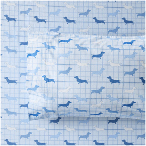 Archie Dachshunds Flannelette Sheet Set - King Single