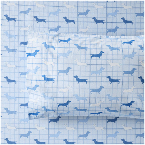 Archie Dachshunds Flannelette Sheet Set - Queen