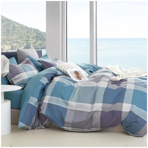 Ardor 250TC Costa Check Cotton Sateen Quilt Cover Set King