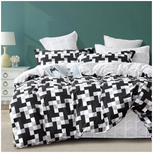 Ardor 250TC Emerson Geometric Cotton Sateen Quilt Cover Set Queen