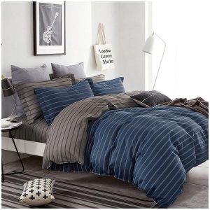 Ardor 250TC Oliver Stripes Cotton Sateen Quilt Cover Set Queen