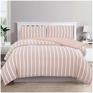 Ardor Cove Rose Dust (Similar to Peach color) Seersucker Waffle Quilt Cover Set Queen