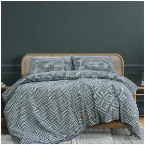Ardor Fletcher Faded Indigo Printed Quilt Cover Set King