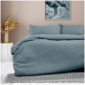 Ardor London Denim Embossed Quilt Cover Set Queen
