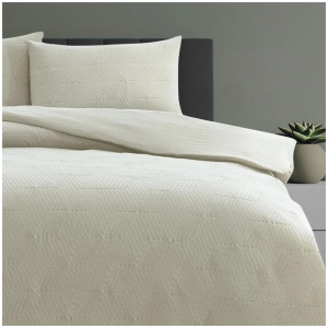Ardor Maxwell Tan Embossed Vintage Washed Quilt Cover Set Queen
