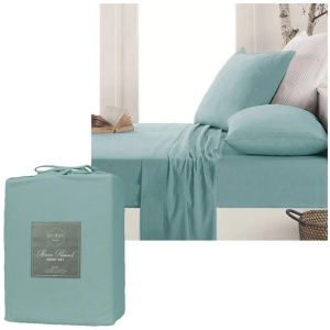 Ardor Micro Flannel Sheet Set Blue Mega Queen
