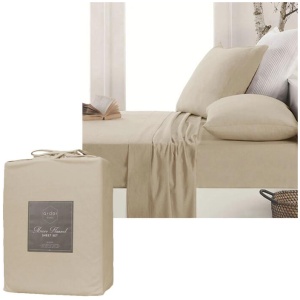 Ardor Micro Flannel Sheet Set Latte Single