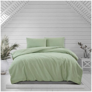 Ardor Preston Pale Green Embossed Quilt Cover Set Queen