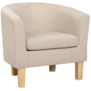 Armchair Lounge Chair Tub Accent Armchairs Fabric Sofa Chairs Beige