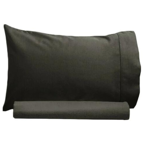 Artex 250TC 100% Cotton Sheet Set Single Charcoal