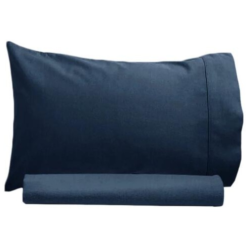 Artex 250TC 100% Cotton Sheet Set Single Navy