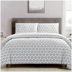 Artex Black Triangle Geometric Pattern Printed Microfiber Polyester Quilt Cover Set Queen