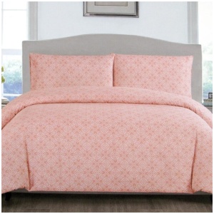 Artex Peach Nzeppel Quilt Cover Set Queen