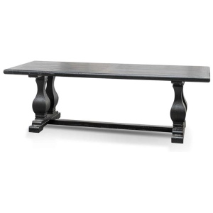 Artica Elm Wood Dining Table 2.4m - Full Black by Interior Secrets - AfterPay Available