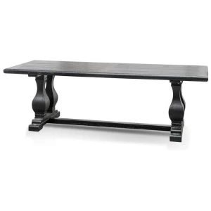 Artica Elm Wood Dining Table 2.4m - Full Black by Interior Secrets - AfterPay Available