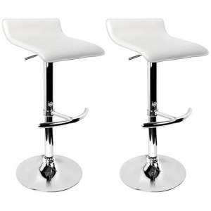 Artiss 2x Bar Stools Adjustable Gas Lift Chairs White