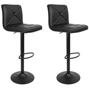 Artiss 2x Bar Stools Kitchen Dining Chairs Gas Lift Stool Leather Black