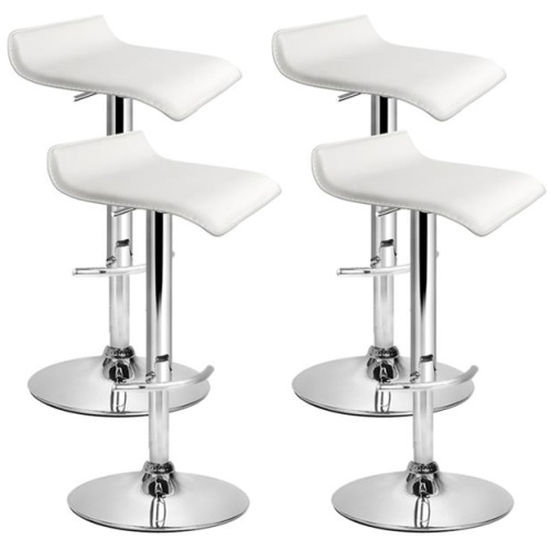 Artiss 4x Bar Stools Adjustable Gas Lift Chairs White