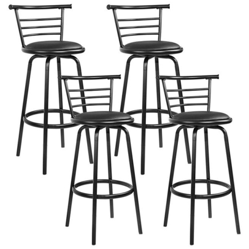 Artiss 4x Bar Stools Swivel Leather Padded Metal