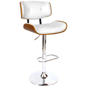 Artiss Bar Stools Gas Lift Leather White