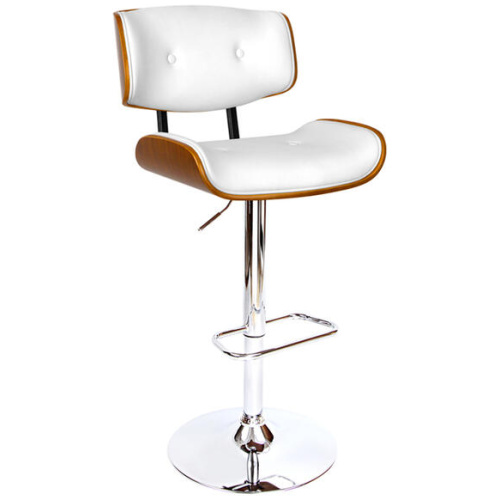 Artiss Bar Stools Gas Lift Leather White