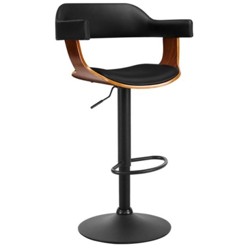 Artiss Bar Stools Gas Lift Leather w/Armrest All Black