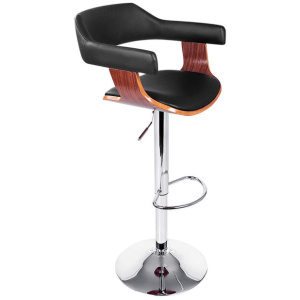 Artiss Bar Stools Gas Lift Leather w/Armrest Black