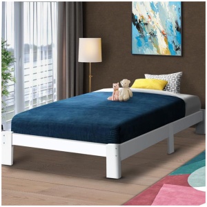 Artiss Bed Frame King Single Size Wooden White JADE