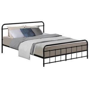 Artiss Bed Frame Metal Frames LEO - Queen (Black)