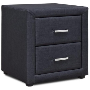 Artiss Bedside Table 2 Drawers Fabric - CADEN Charcoal