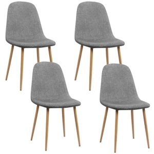 Artiss Dining Chairs Grey Fabric Set of 4 Nova