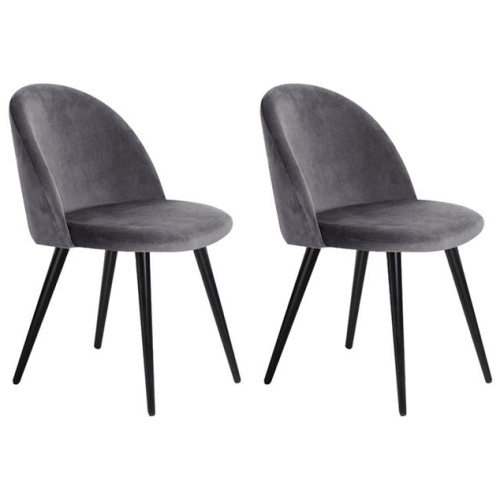 Artiss Dining Chairs Grey Velvet Set of 2 Charles
