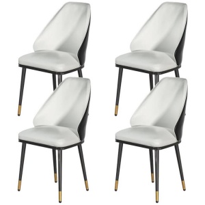Artiss Dining Chairs Set of 4 Leather Seat Beige and Black
