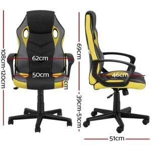 Artiss Gaming Office Chair Computer Chairs Yellow