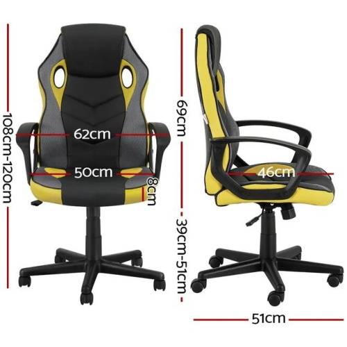 Artiss Gaming Office Chair Computer Chairs Yellow