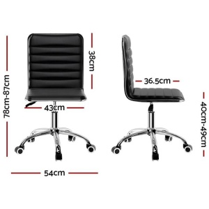Artiss Office Chair PU Leather Low Back Black