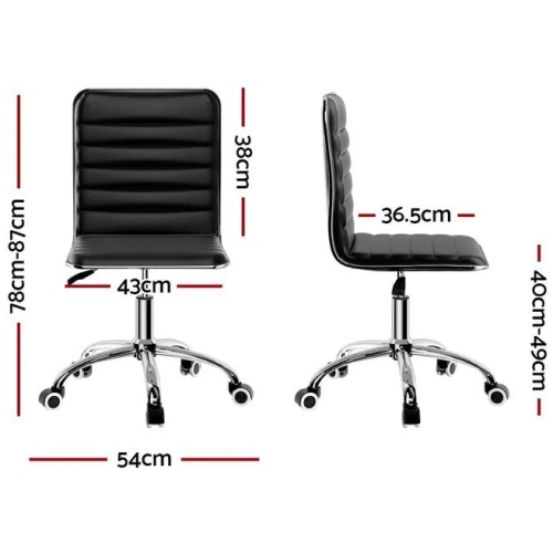Artiss Office Chair PU Leather Low Back Black
