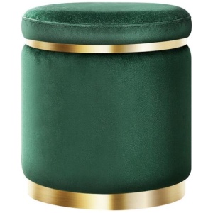 Artiss Ottoman Foot Stool Round Velvet Green