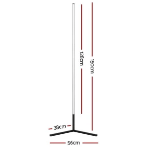 Artiss RGB LED Floor Lamp Remote Control Corner Light Stand Gaming Room 150CM
