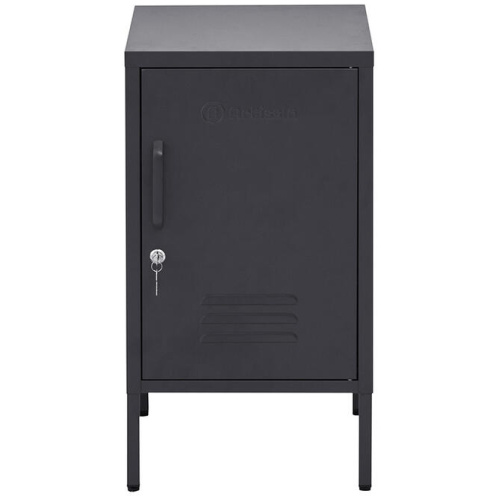 ArtissIn Bedside Table Metal Cabinet - MINI Black