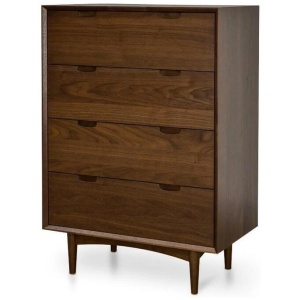 Asta 4 Drawer Chest Tallboy - Walnut by Interior Secrets - AfterPay Available