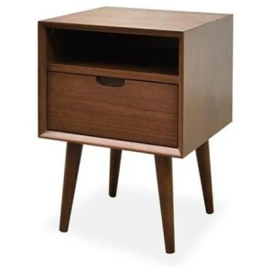 Asta SQ Wooden Bedside Table - Walnut by Interior Secrets - AfterPay Available